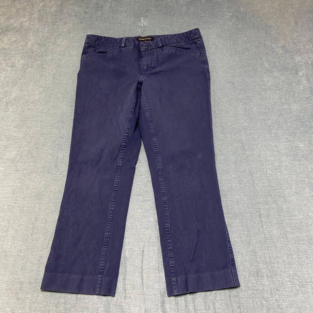 Banana Republic Pants Womens 6 Navy Blue Cotton Stretch Mid Rise Bootcut Leg